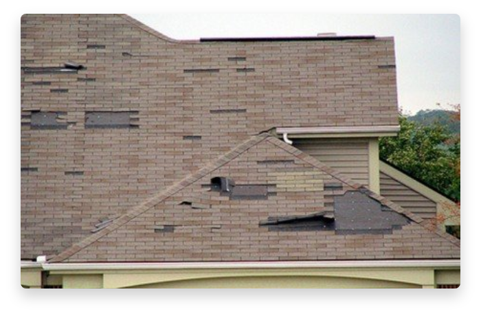 Damaged roof made by low-priced roofing contractor