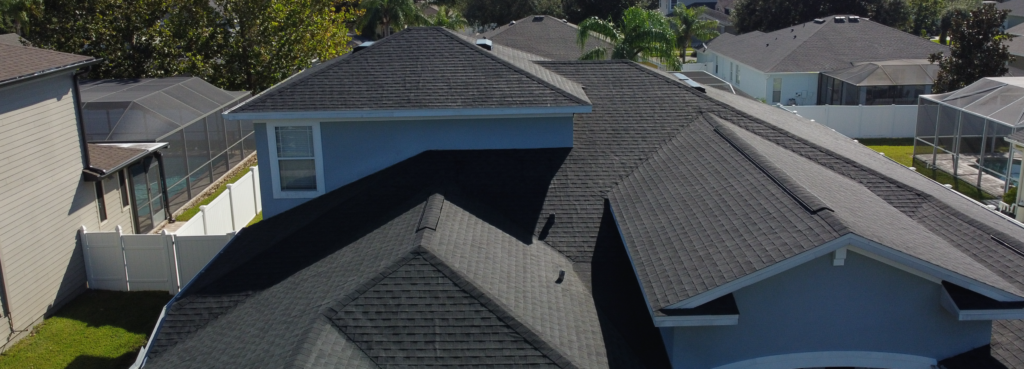 Residential roof with newly setup GAF Asphalt Shingle