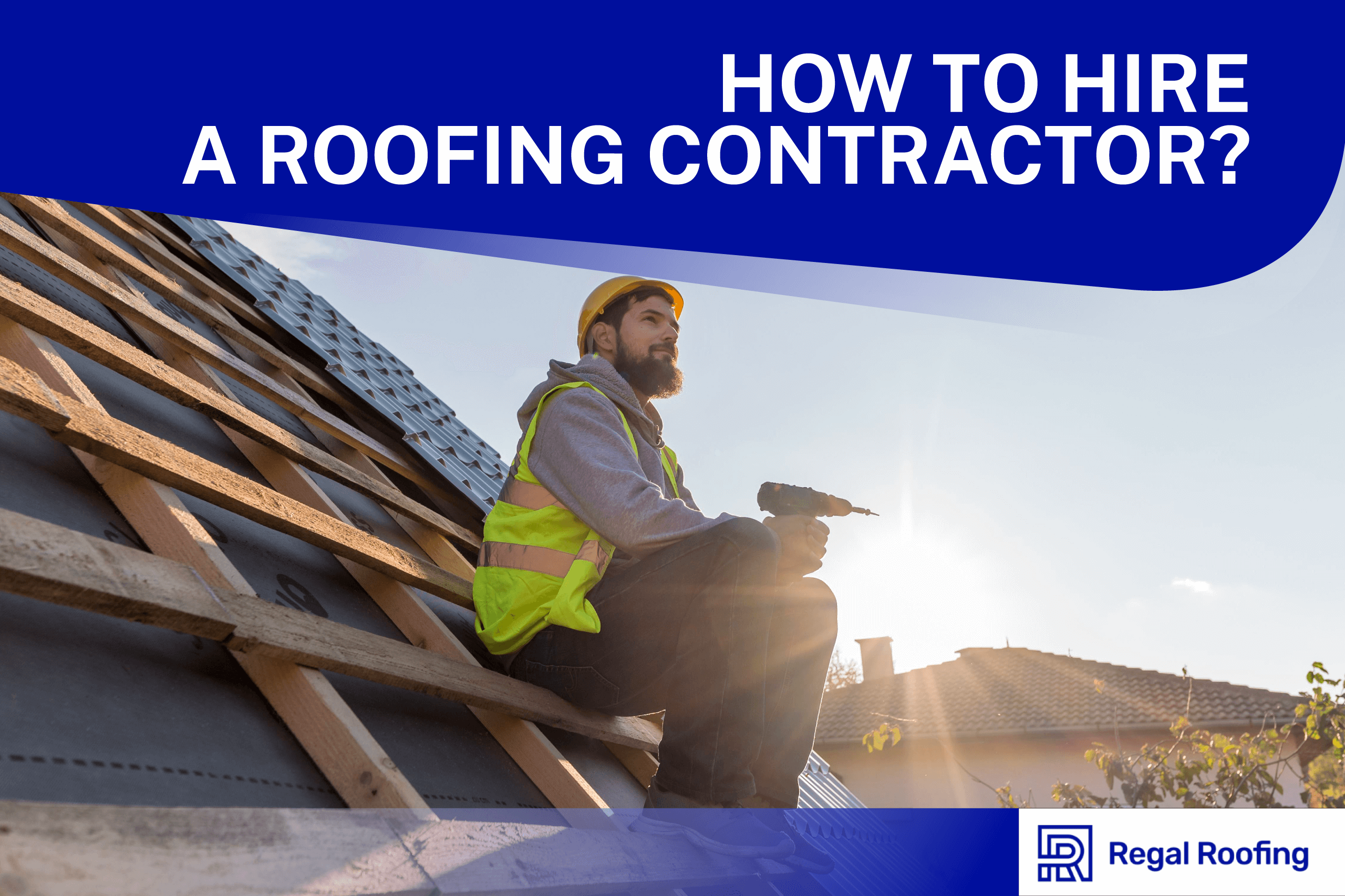 A professional roof contractor sitting on the roof installing shingle roofs