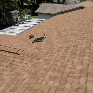 Brown shingle roof